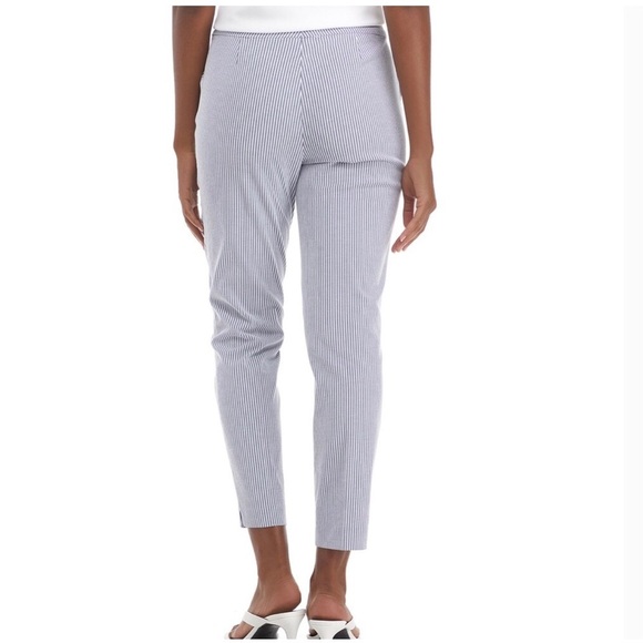 Anne Klein slim crop pull on pants stripped 10 - Picture 2 of 11